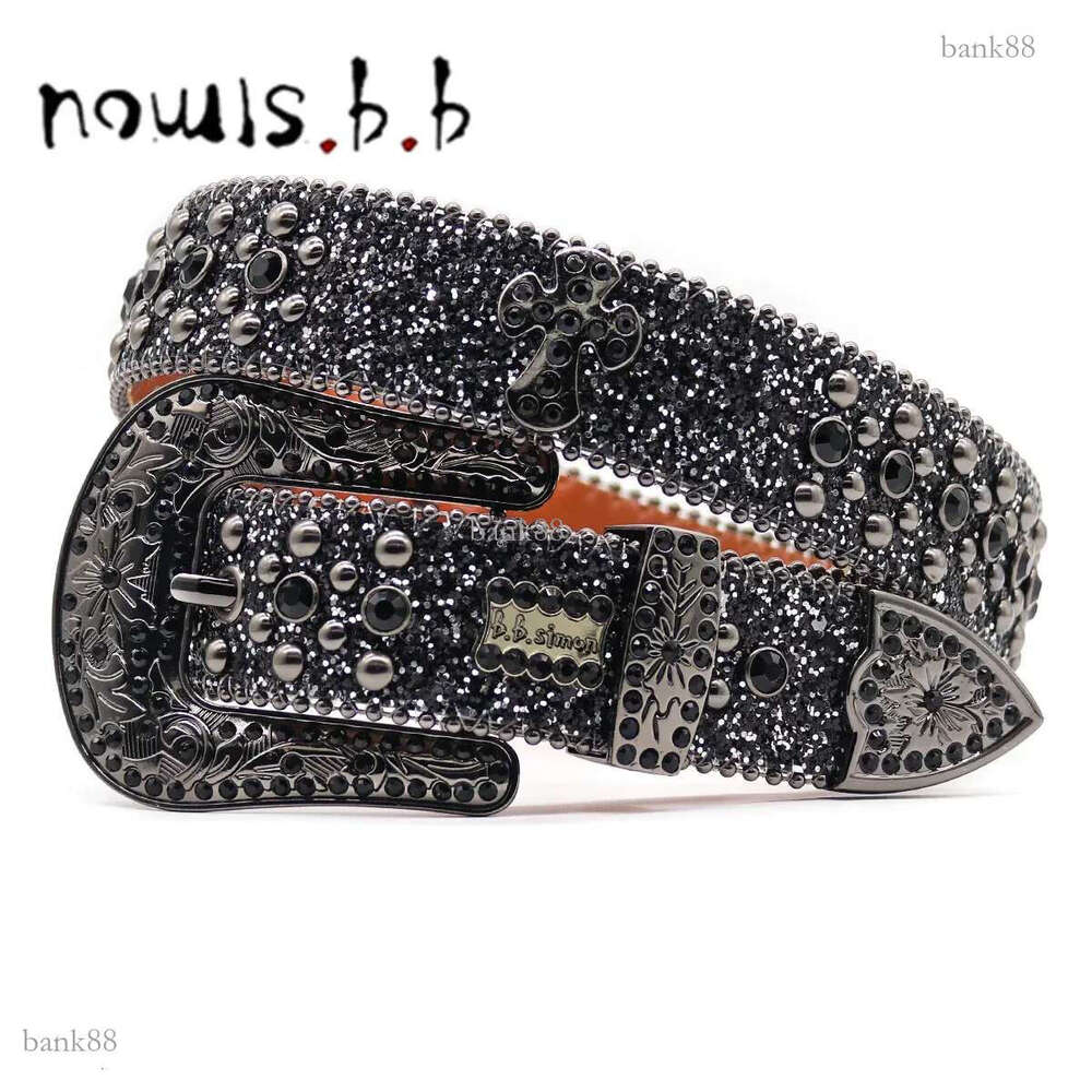 NOWISBB Y2K Rhinestones Belts Quality Western Cowgirl Cowboy Diamond Bling Cinturones Para Hombre er Goth 241018