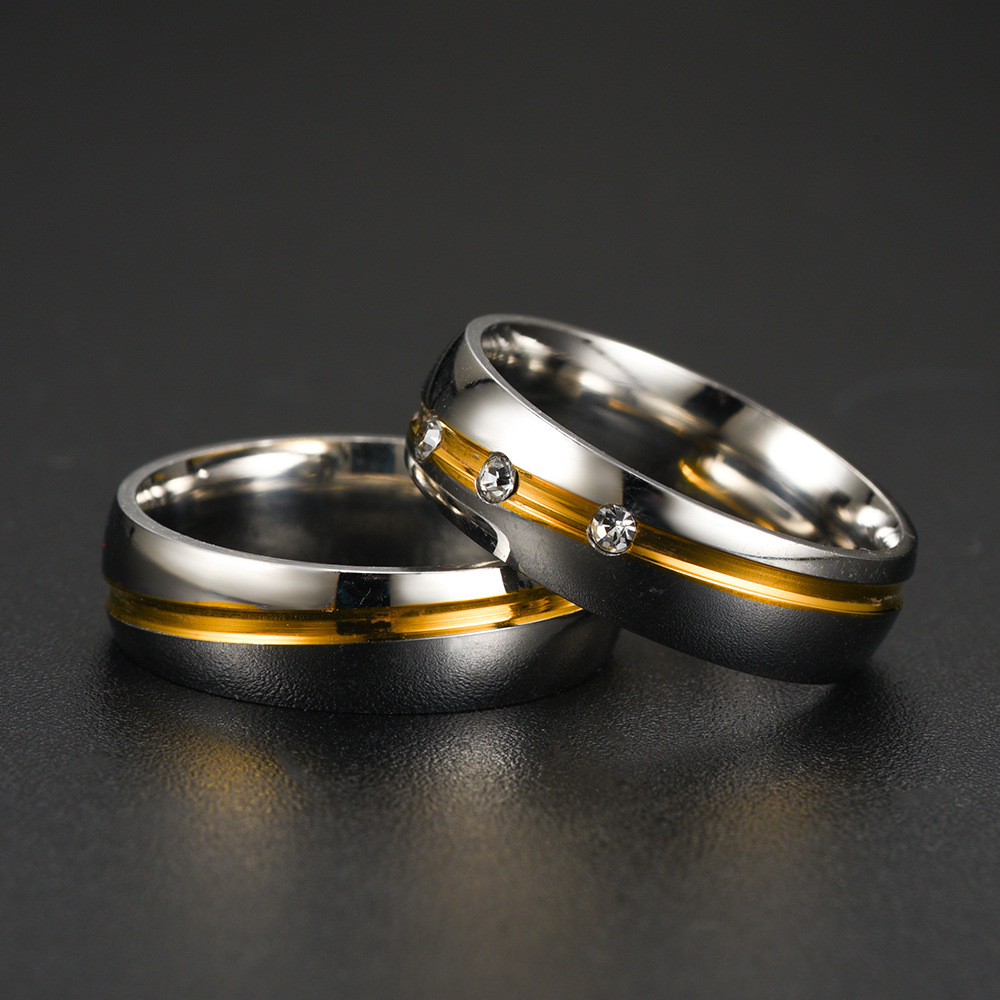 Sophisticated Classic Vnox Wedding Ring Set for Couples High-Quality 316L Stainless Steel Construction