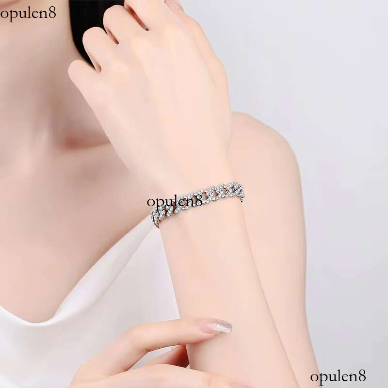 2025 Wholesale Jewelry Gold Plated Fine S Sterg Sier Hip Hop Bangles Moissanite Dia Men's Cuba Chain Fashion Bracelets
