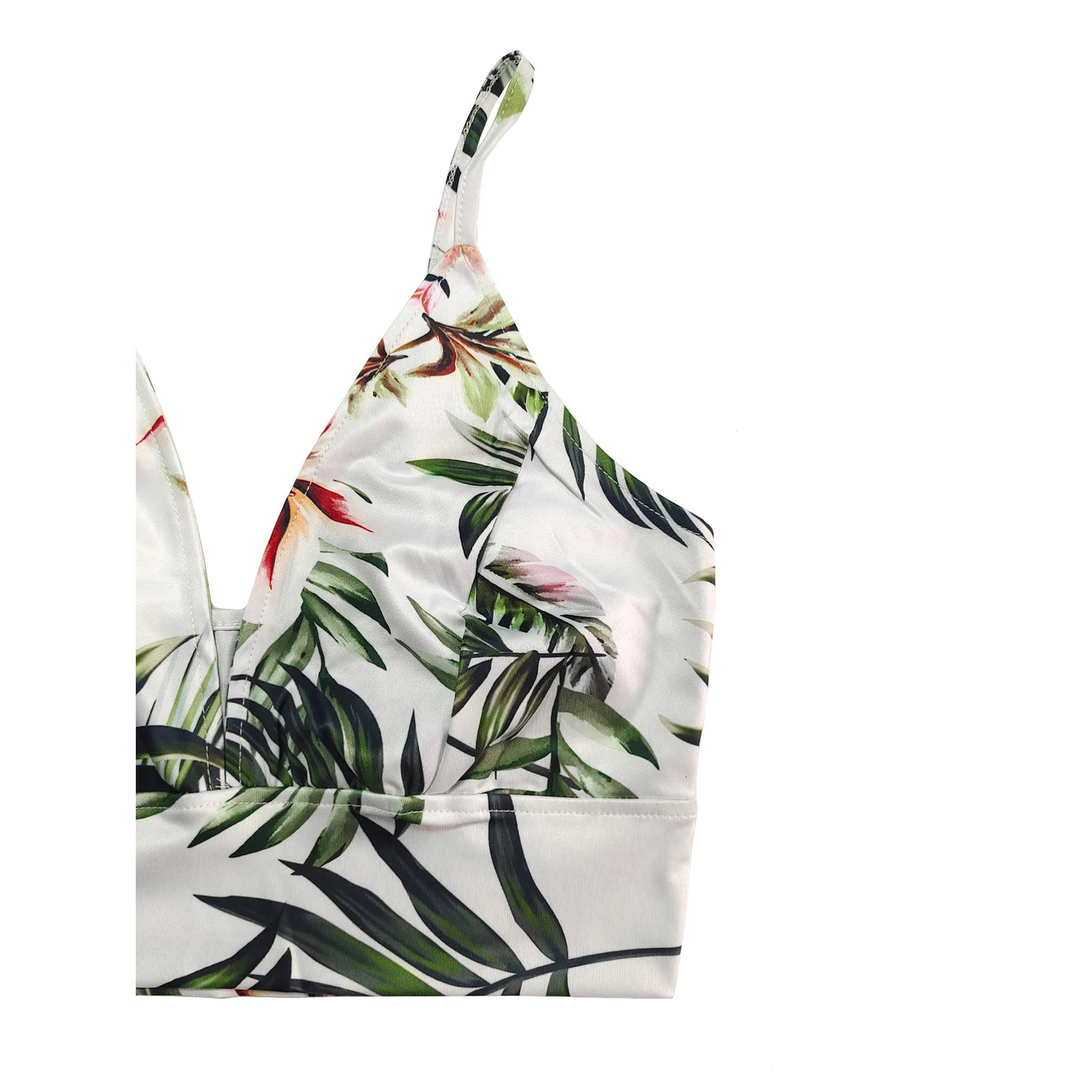 Womens Bohemian floral print Vneck twopiece top and split beach party dress 250312