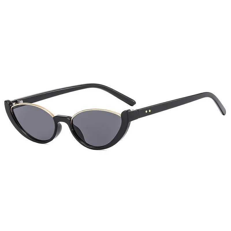 LeonLion Cat Eye Retro Sunglasses Womens Half Riml Small Frame Glasses Womens Personaty Simple Glasses Womens Gafas De Sol W250315