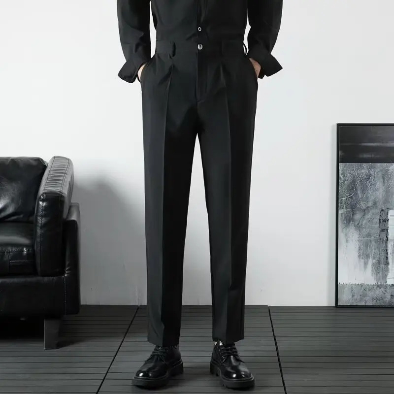 Spring and Autumn Korean Fashion Men Trousers High Quality Elegant Man Dress Pants Summer Classic Mens Formal Clothes 250313
