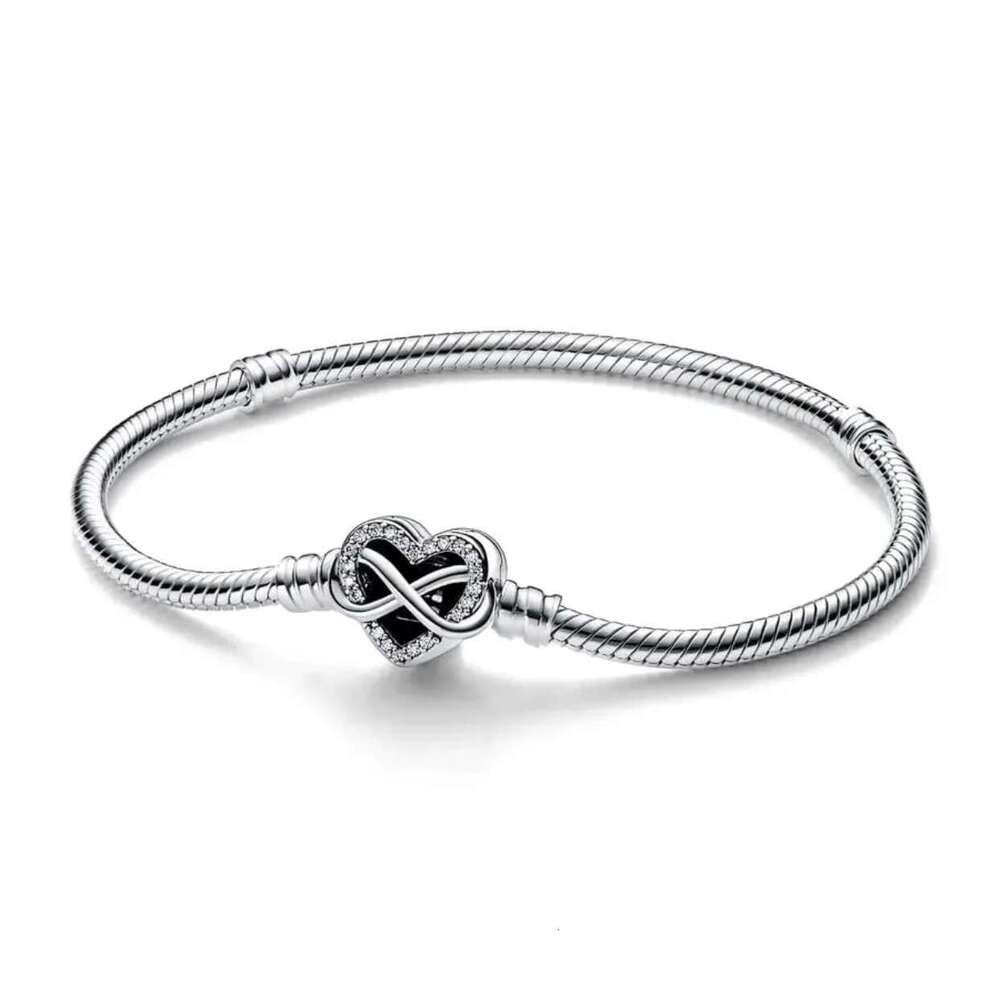Hot 925 Sterling Silver Fashion Creative Flower Round Snake Bone Bracelet For Women Charm bead bracelet DIY Jewelry Gifts