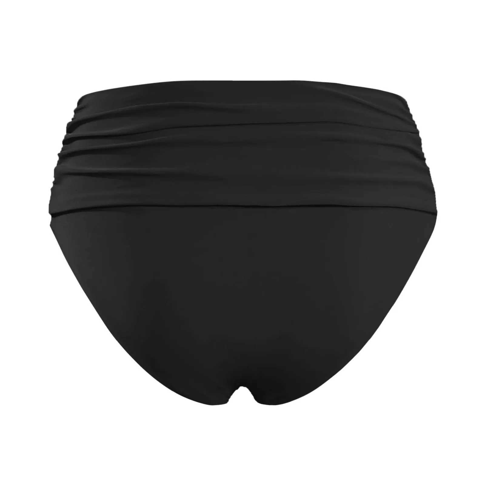 Womens High Waist Bikini Bottoms Black Beach Swim Bris 2024 Ruched High Cut Swimsuit Panties Full CoveragXJ250315