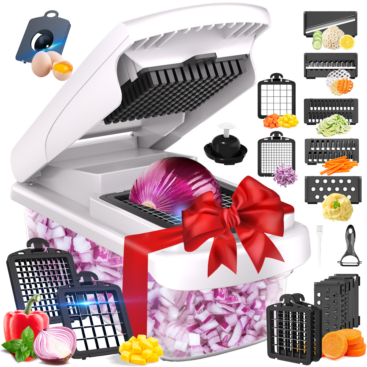 Cross-border exclusive slicer julienne grater cut block dicing artifact vegetable cutter household multifunctional vegetable cutter