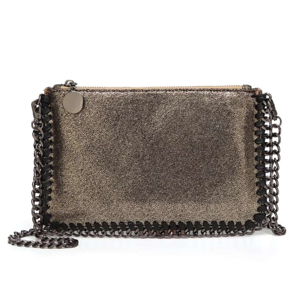 Solid Color PU Crossbody Bags Designer Metal Plate Braided Chain Shoulder Handbags Vintage Versatile Ladies Sg Bag