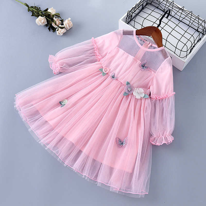 Girl's Dresses Spring children's mesh dress princess skirt long sleeved yarn skirt girl super fairy lady fluffy skirt