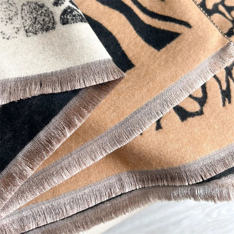Winter Cashmere Scarf for Women Warm Cashmere Blanket Raincoat Scarf for Womens Shawl Thick Wrap Foulard Bufanda 250314