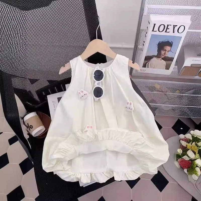 Girl's Dresses 2024 Summer New Fashionable Baby Princess Flower Bud Skirt Girls' Dress Summer Thin Children's Dress