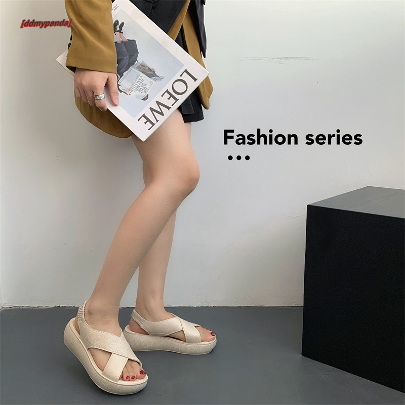 Sifanyu's new solid color summer women's casual wear, thick soled fashionable beach outdoor flat sandals for women ddmypanda