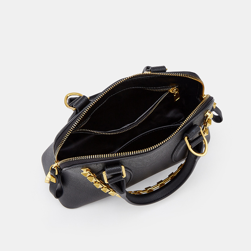 Luxury Bowling 2024 New Leather Women's Handbag Shoulder Crossbody Shell Bag