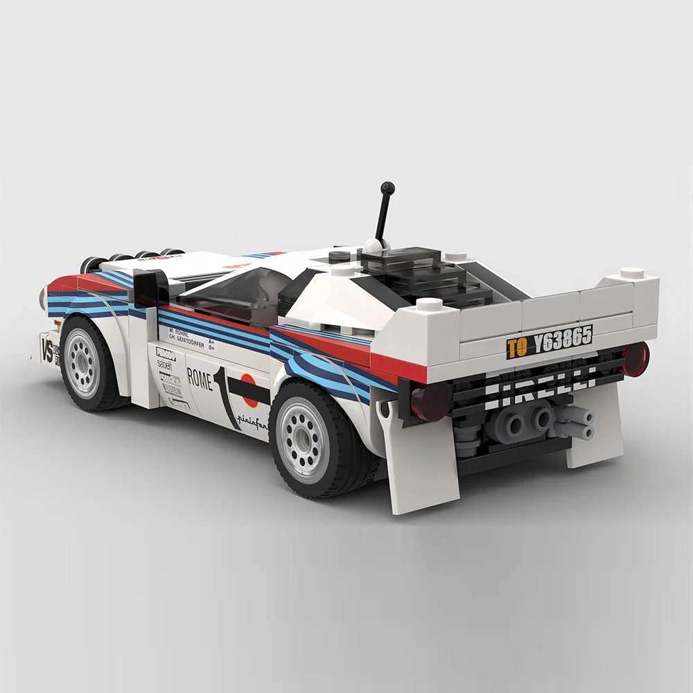 244 MOC Lancia Rally 037 Martini Racing -1983 Monte Carlo Rally Champion Building Blocks DIY Toys B New Years Holiday Gift Y250315