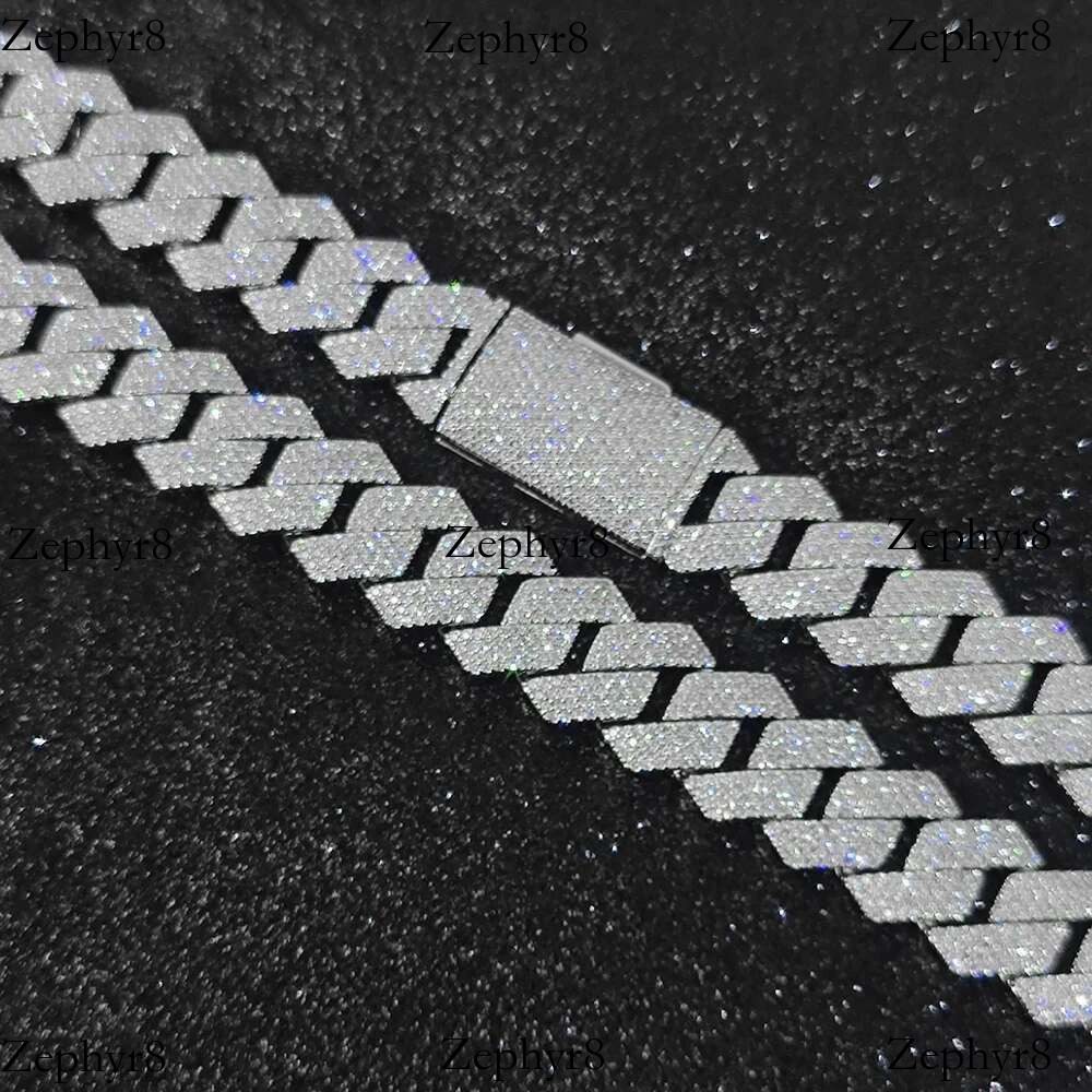 2025 New model 15mm 4 Rows CZ iced Box Buckle man hip hop necklace bg full dia miami cuban k chain Jewelry