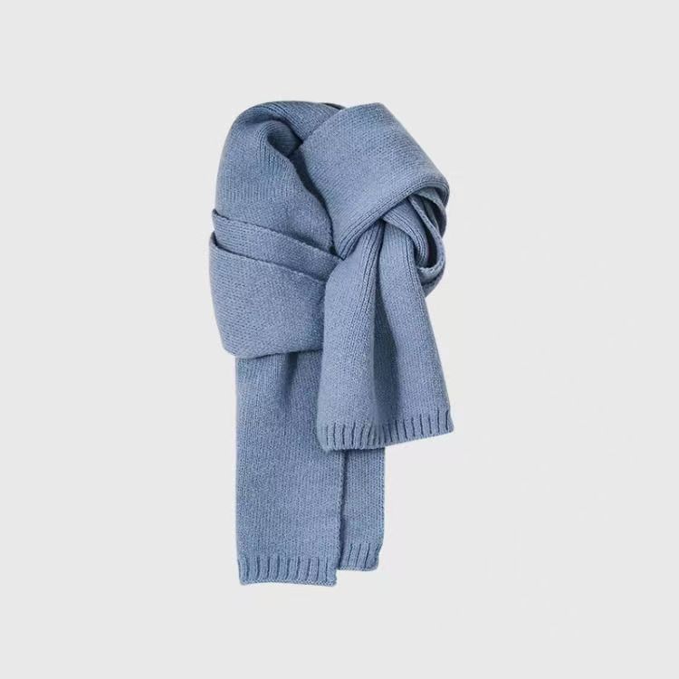 T290 stylish knitted warm scarf winter 2025 new neck scarf Korean version high-end solid color
