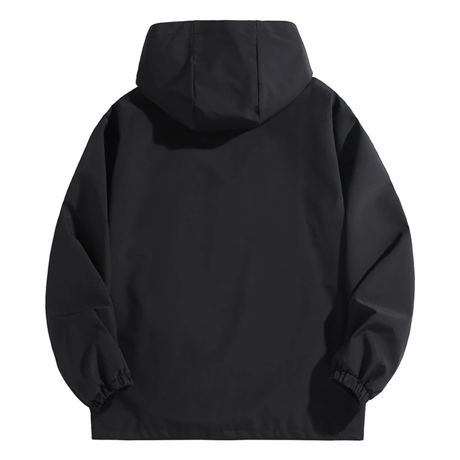 10XL 12XL Plus size windproof mens waterproof jacket solid color black windproof jacket mens plus size outdoor jacket 250312