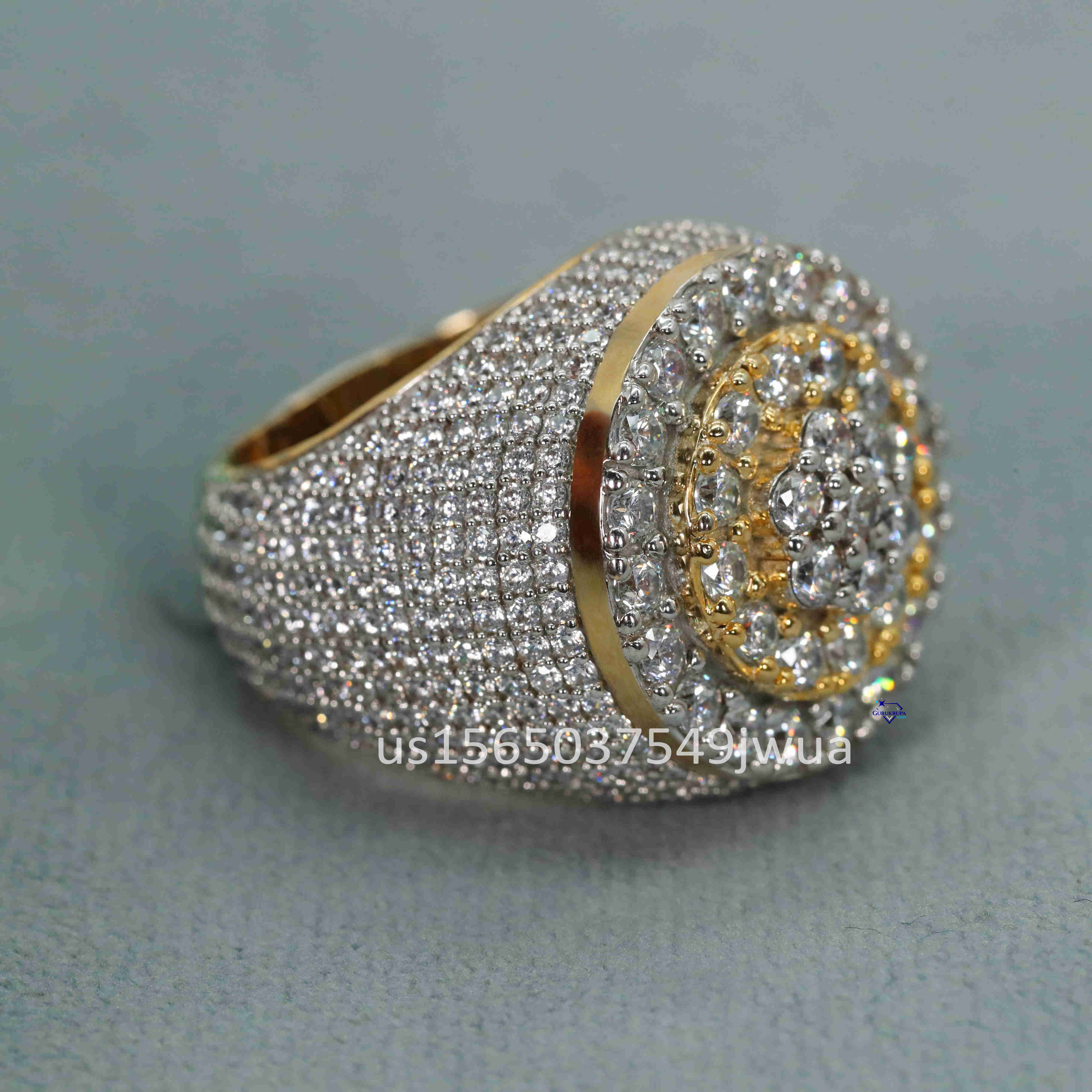 Latest Mens Hip Hop Ring Crafted in 14kt Yellow Gold with Wholesale High Quality Moissanite Diamonds Party Wear Jewelry Design