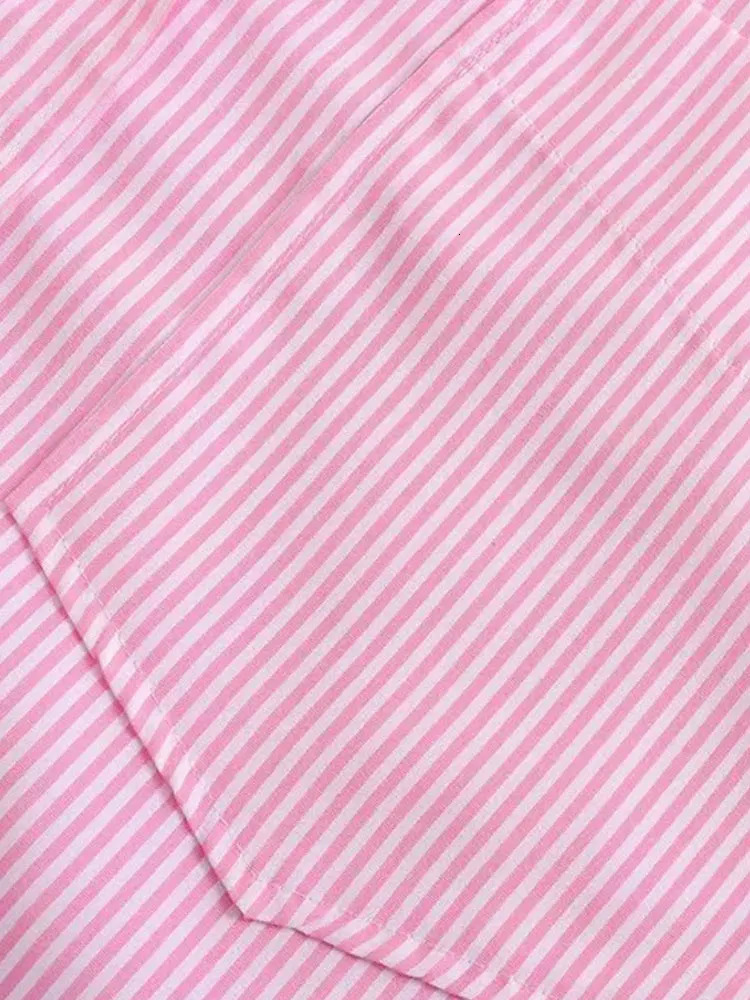 TRZA-Striped Loose Shirts With Pocket for Women Long Sleeve Button-up Blouses Chic Tops Female Fashion 250310