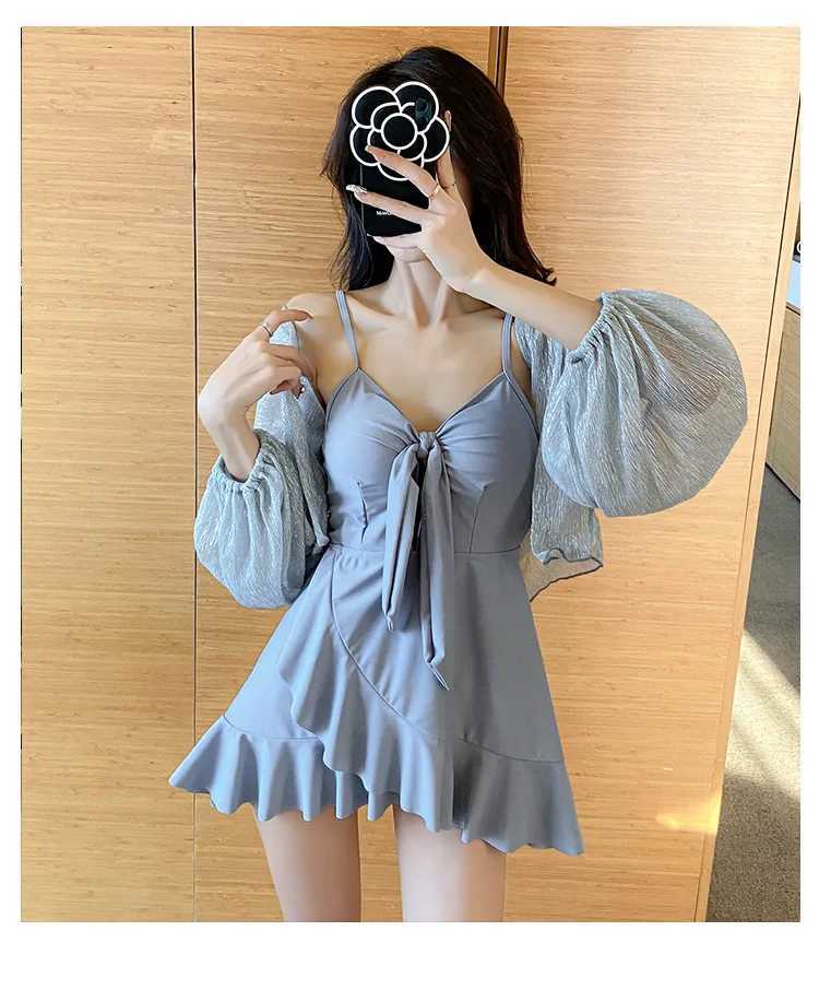 2024 South Korean Sty Womens Summer one-piece swimsuit Fa tight swimsuitXJ250315
