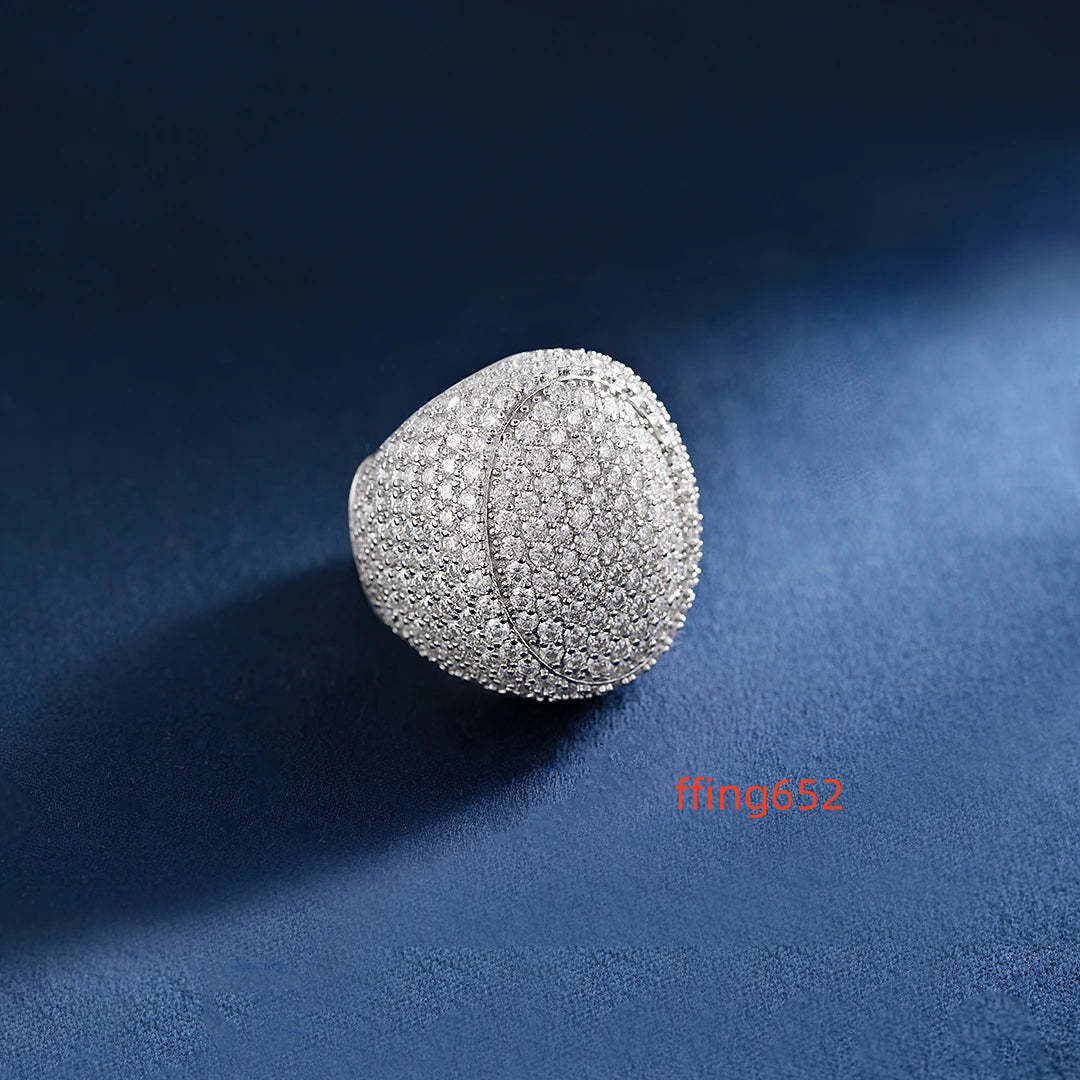 Limited Edition Large Oval Moissanite Ring Unique 10KT-14KT Gold Plated Silver Hip Hop Jewelry for Any Occasion