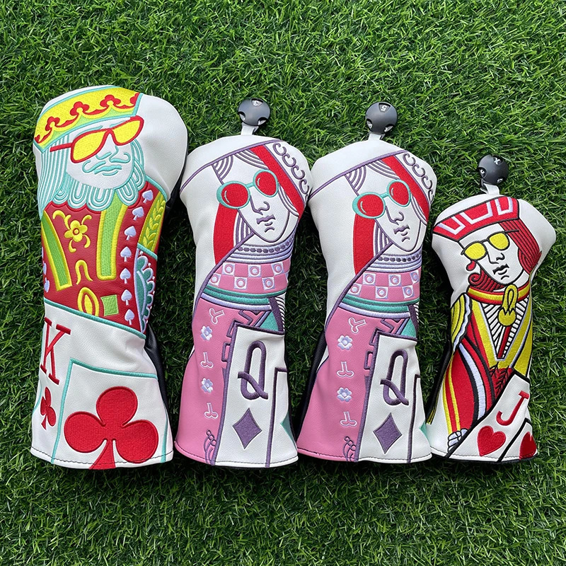 Kings and queens and knights Golf Club Wood Headcovers Driver Fairway Woods Hybrid Cover Pographing in kind fast delivery 250314