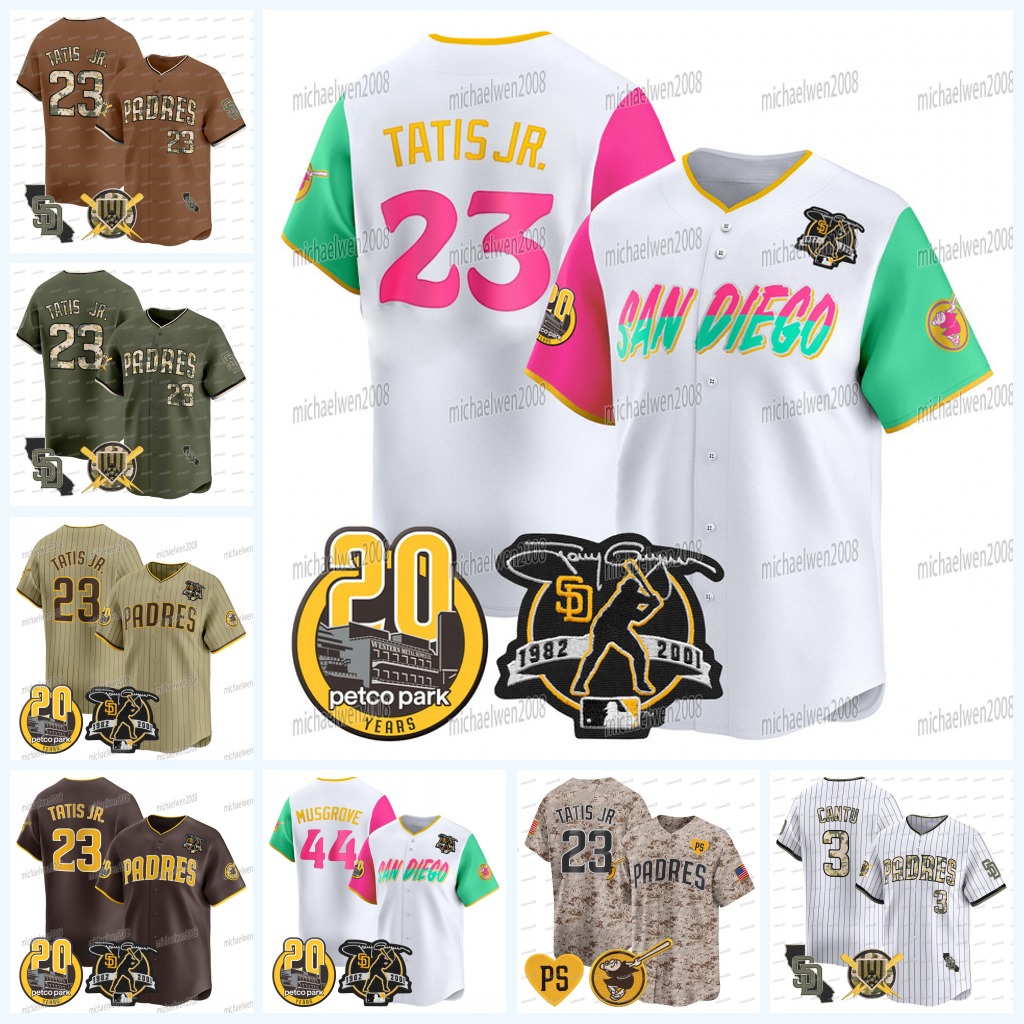 Fernando Tatis Jr. 2025 Padres Jersey 13 Manny Machado Dylan Cease Jake Cronenworth Xander Bogaerts Joe Musgrove Jackson Merrill Eguy Rosario