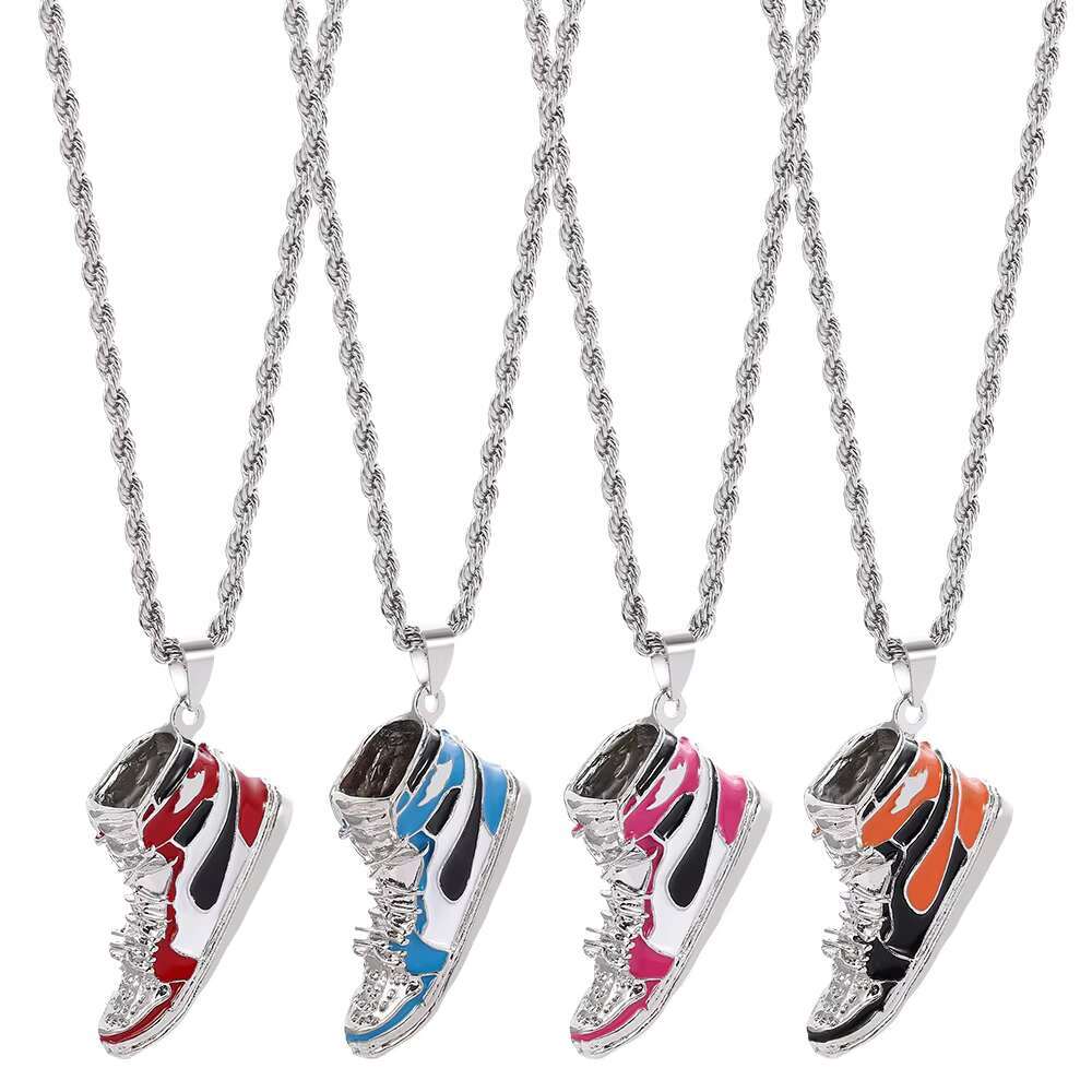 2025 New model Cool Collar Street Style Fashion Environmental Protection Punk Hiphop Rapper Men Sports Shoe Pendant Jewelry Necklace