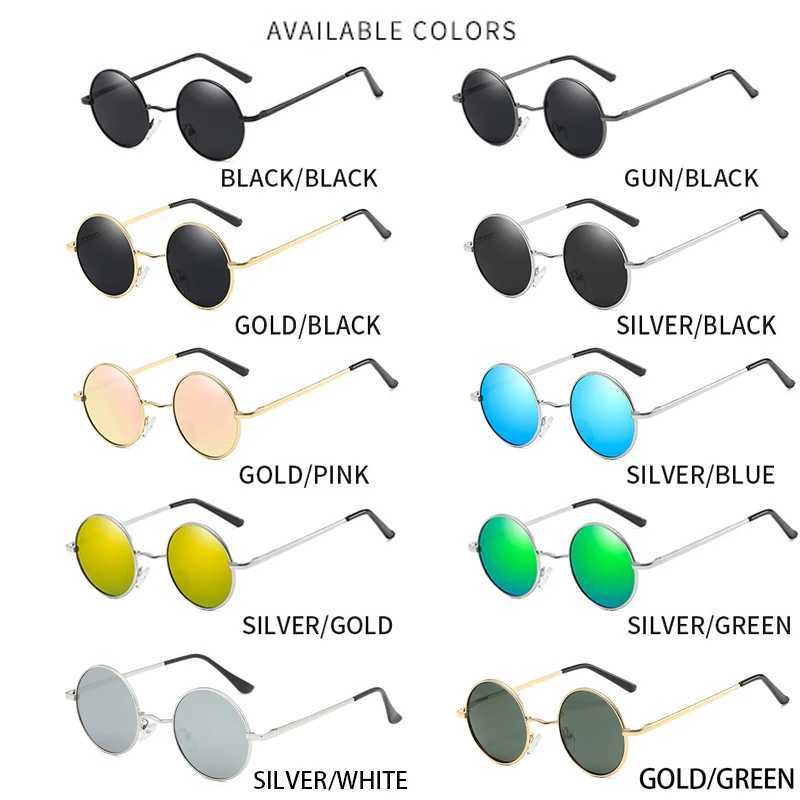 RUOBO retro polarized circular metal frame sunglasses suitable for men and women driving fishing brand designer sunglasses UV400 W250315