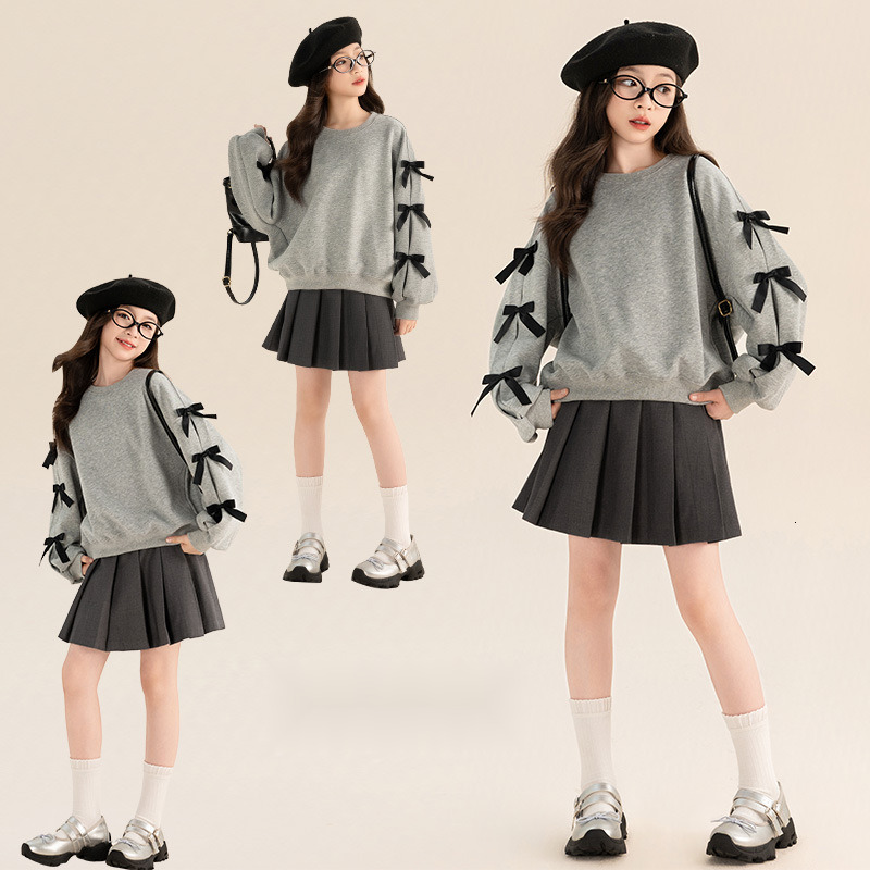 Ddmyshoesvip And Autumn Mid Sized Children S Girls Bow Hoodies Top Spring Clothes Korean Loose