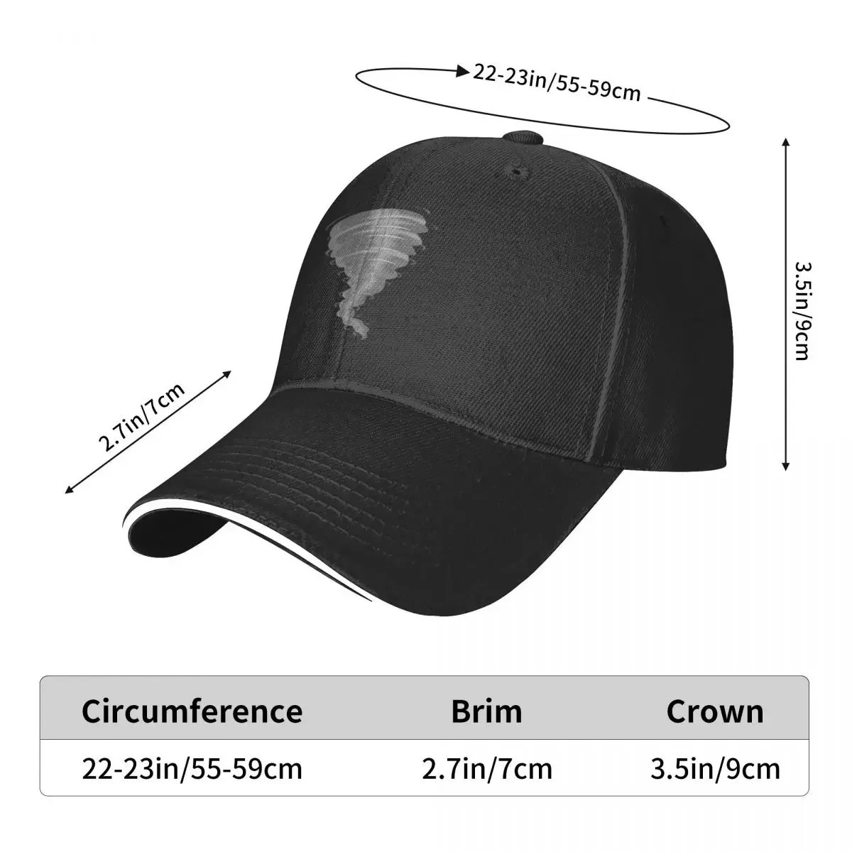 Tornado - Storm Chaser - Terrifying Weather Hurricane Baseball Hat Hard Hat Sun Hat Fishing Hat Men and Women 250314