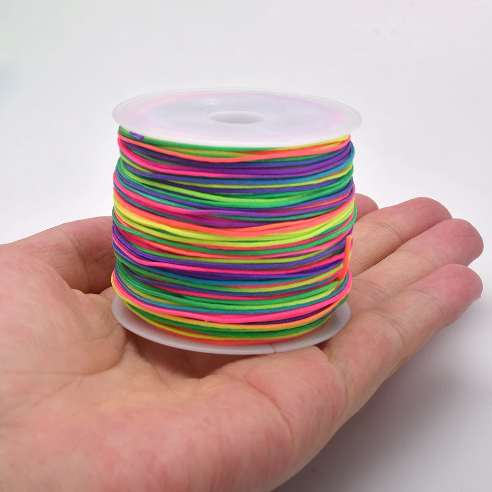 Strong 0.8mm Thick Nylon Rope Suitable for Various Arts & Crafts Including Custom Bracelet Weaving (Available in a Roll of 50 Yards)