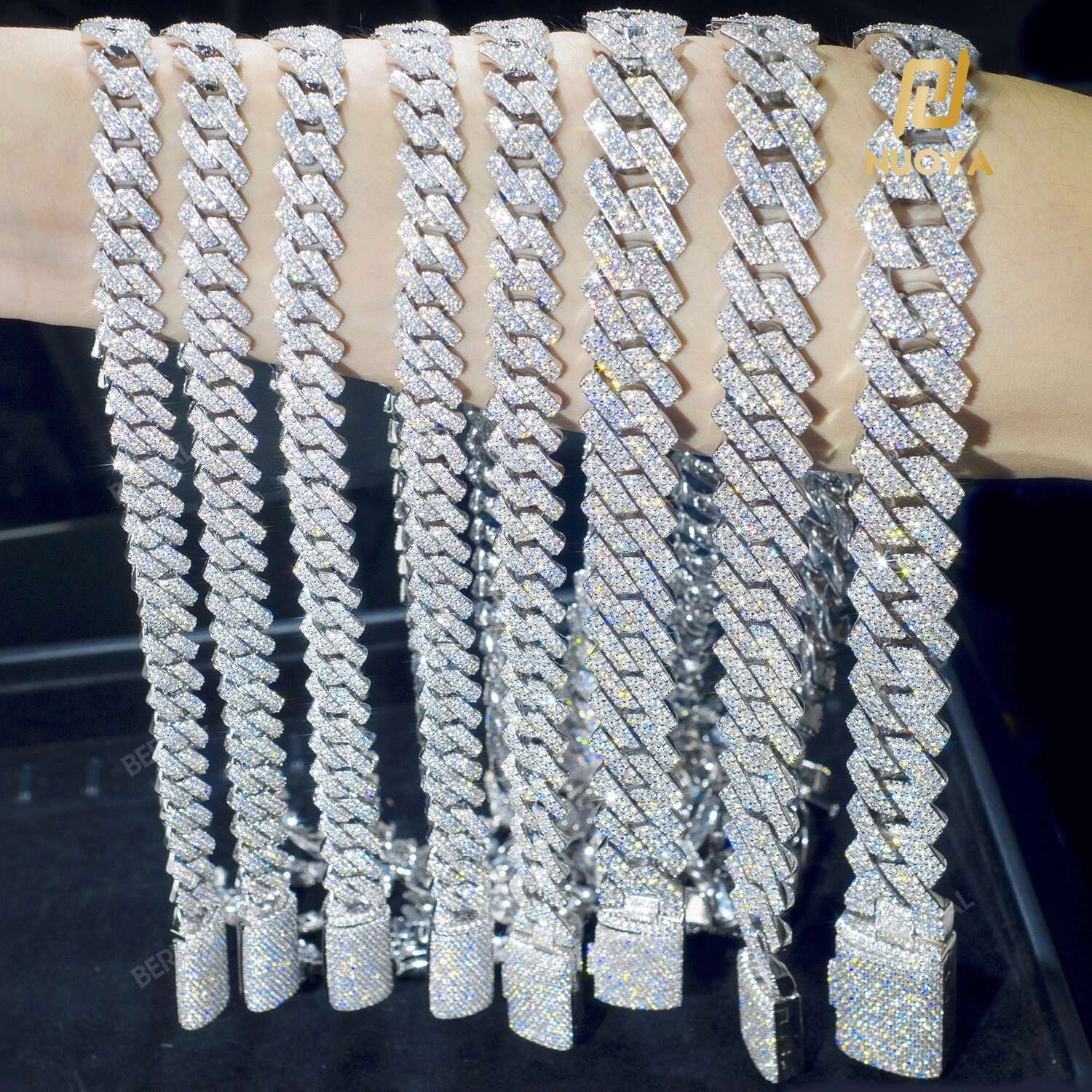 2025 Drop Shipping Hip Hop Cuban k Chain Necklace Sier/ Gold Plated 10/12/14/15/20mm Iced Out Dia CZ Gift for Him/Her