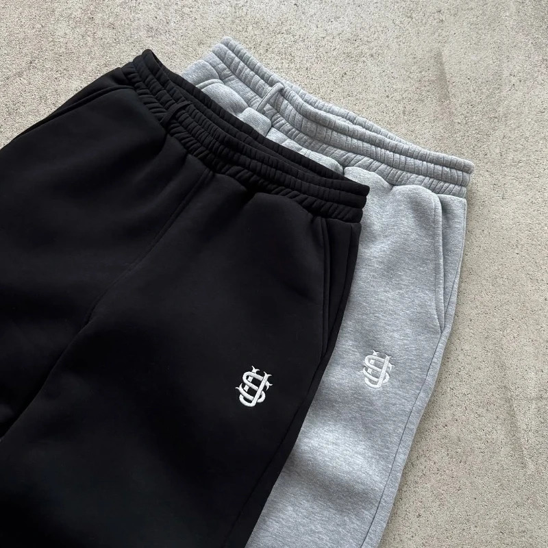 Y2K Men Jogger Loose Su Embroidered Leg Openings Wide Leg Pants Extra outsize Pockets fashionable Couple Straight Leg Pants 250314