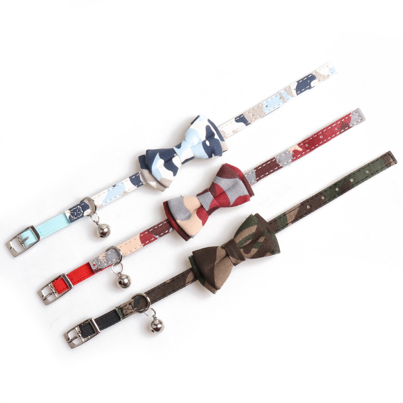 Breakaway Cat Collar with Bow Tie and Bell, Adjustable Cat Tie with Elastic Rope and Metal Buckle Cute Plaid Safety Kitty Collars for Birthday Pet Par