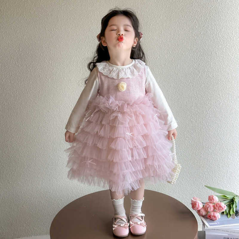 Girl's Dresses Girls' Dress Set 2025 Spring New Style Girls' Mesh Skirt One Year Old Dress Children's Cake Skirt Two Piece Set