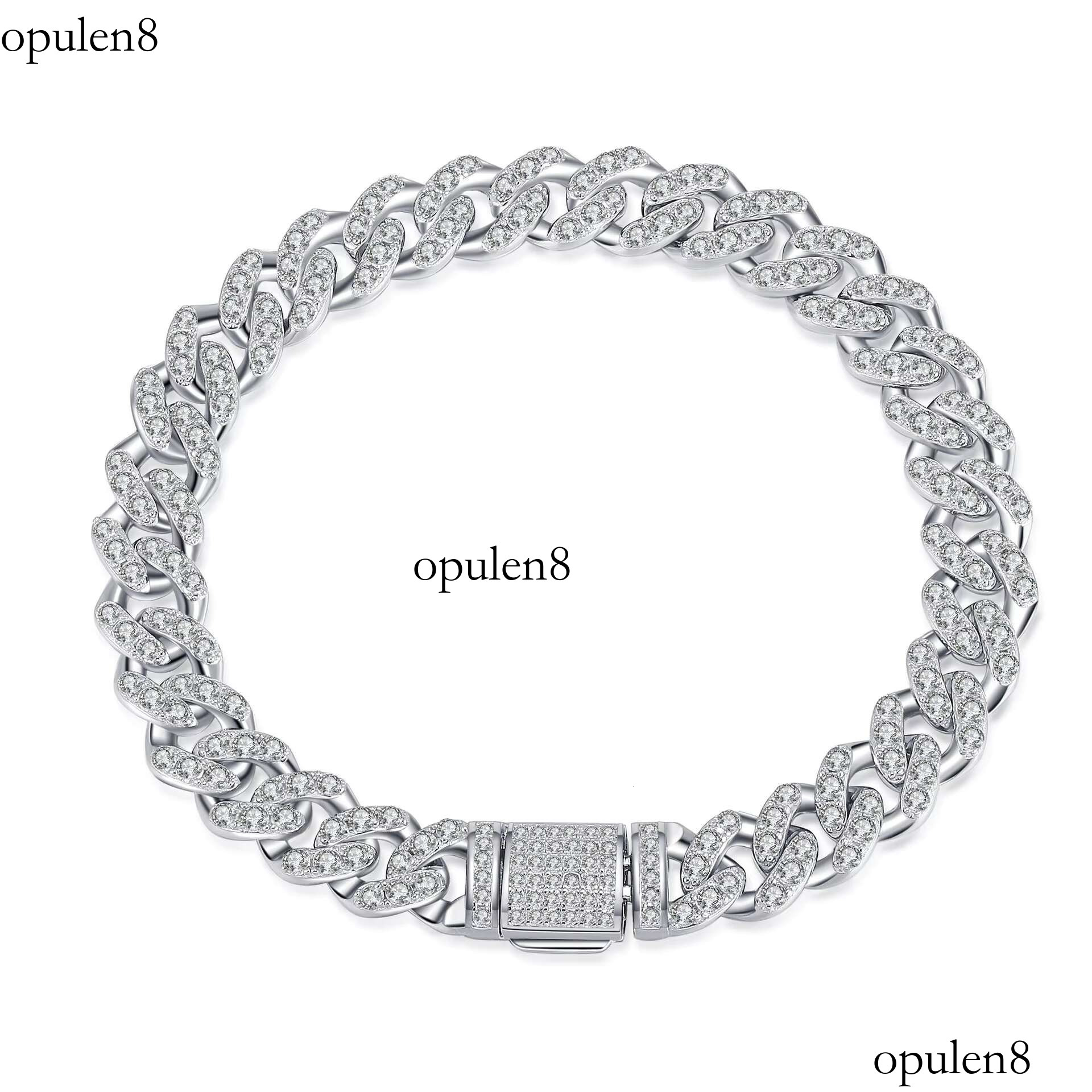 Wholesale Jewelry Gold Plated Fine S Sterg Sier Hip Hop Bangles Moissanite Dia Men's Cuba Chain Fashion Bracelets