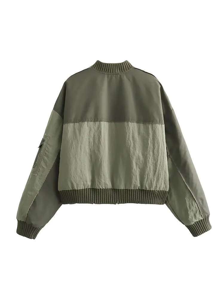 2023 Autumn Women's Jacket Fashion Patchwork Bomber Jackets For Women Coat With Pockets Long Sleeve New in Outerwears