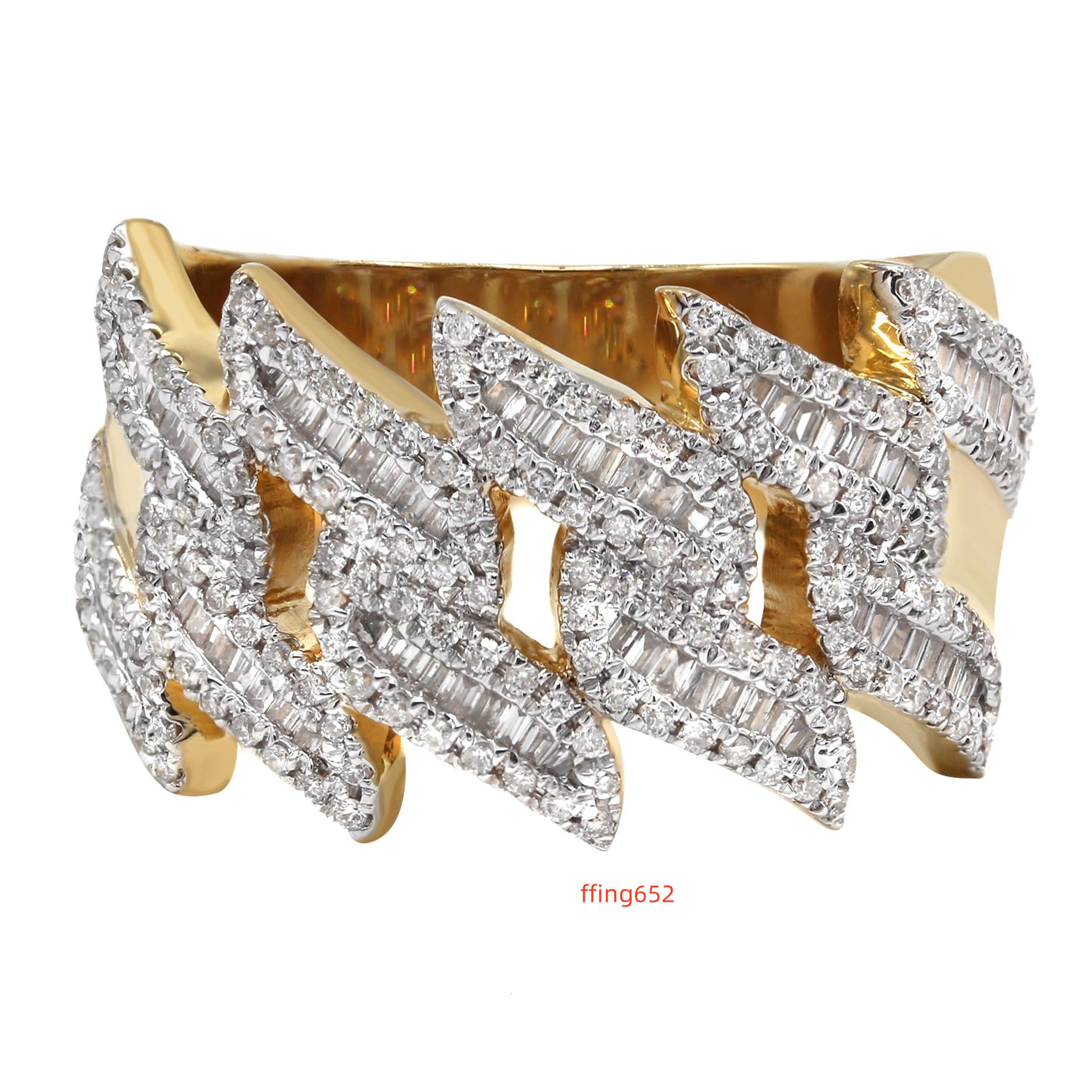 Unisex Fine Sterling Silver Wedding Rings Hip-Hop Style Best Prices Fully Iced VVS Moissanite Diamond Star Cross Gold Jewelry