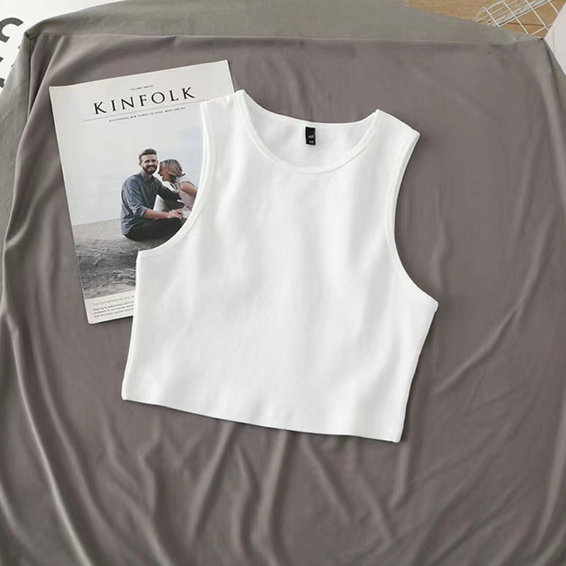 Wind Small Vest High Waisted Slimming Elastic Short Sleeveless Undershirt Women's Summer
