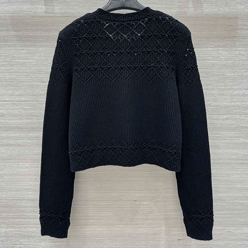 Women's Knit Hollow Out Cardigan Classic O Neck Single-Breasted Long Sleeve Cotton Blend 2Colors Stylish Soft Early Spring Luxury High-Quality De