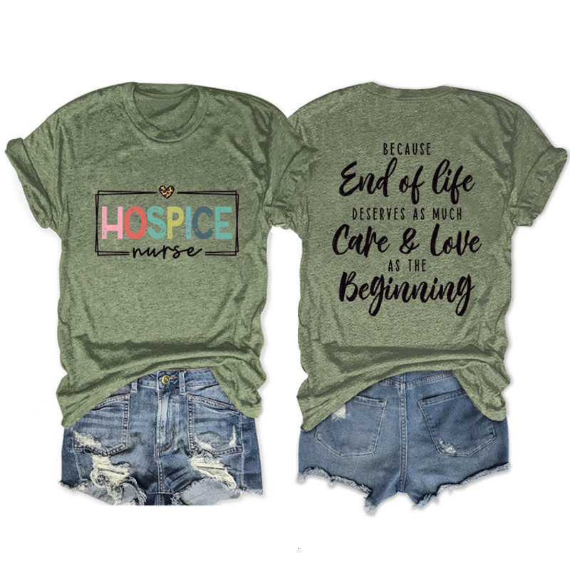 Double Sided Printed Casual Short Sleeves Because The End Of Life Desires Round Neck T-Shirt