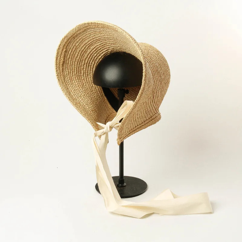 Womens summer hat loli hat sun hat womens dome hat wide Brim hat straw hat beach travel sun hat with chin strap 250314