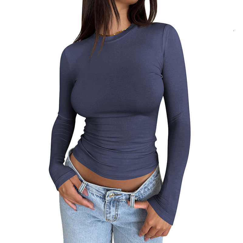 Women's 2024 New TK High-End Feeling Y2k Slim Fit Fashion Pure Desire Style T-Shirt Base Shirt
