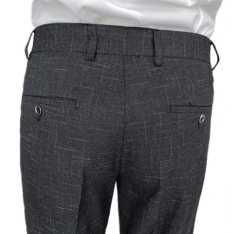 Blue mens striped suit pants fashionable ultrathin Trouser suitable for business office interview casual Asian sizes 2938 250313