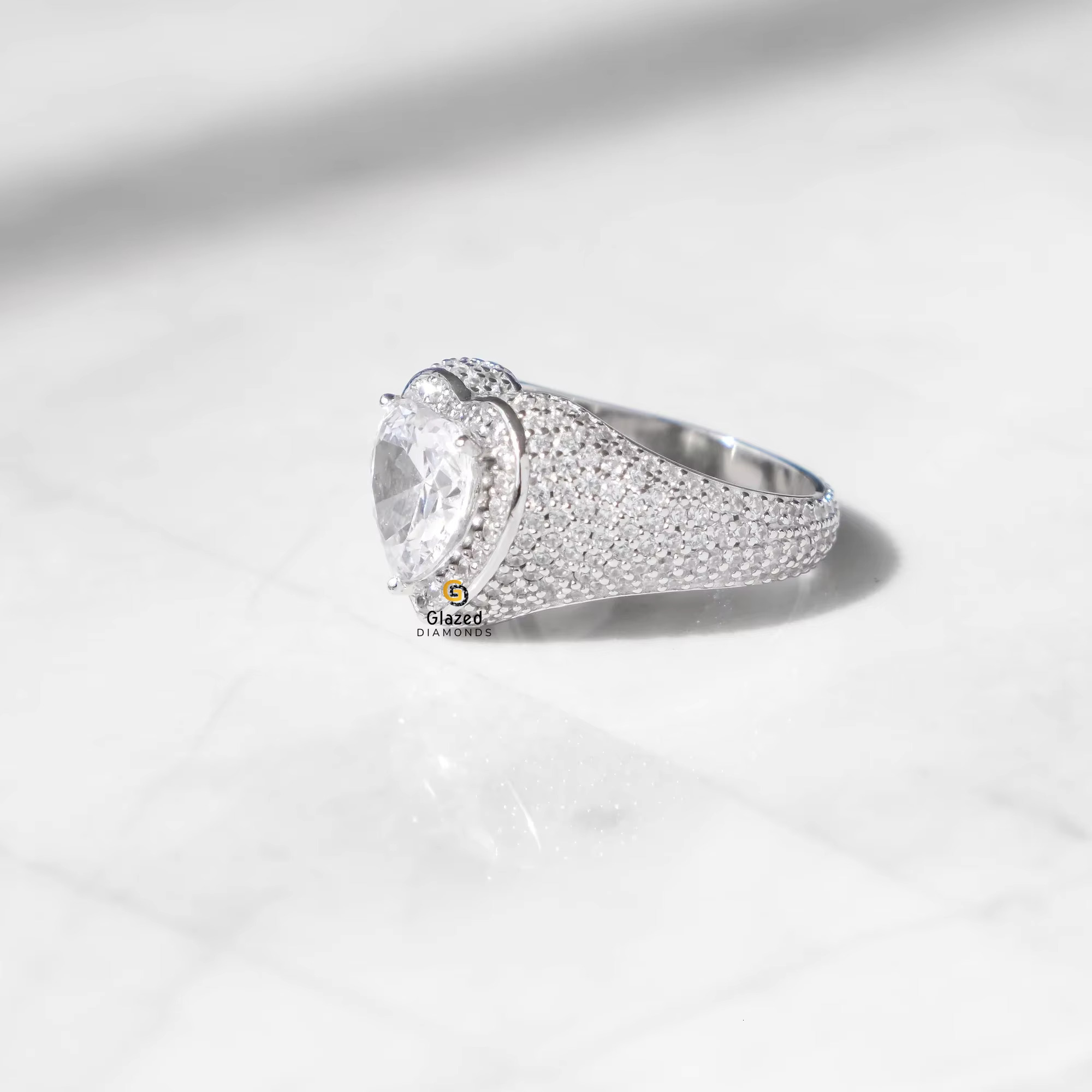 Industry Trending Diamond Jewelry Hip Hop Ring Crafted in 925 Sterling Silver Moissanite Diamond Ring Enhanced VVS Clarity