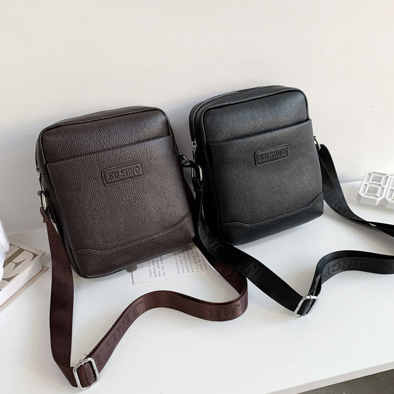Men's backpack casual single crossbody PU leather business small shoulder trendy fashion large capacity multi compartment men's designer bag