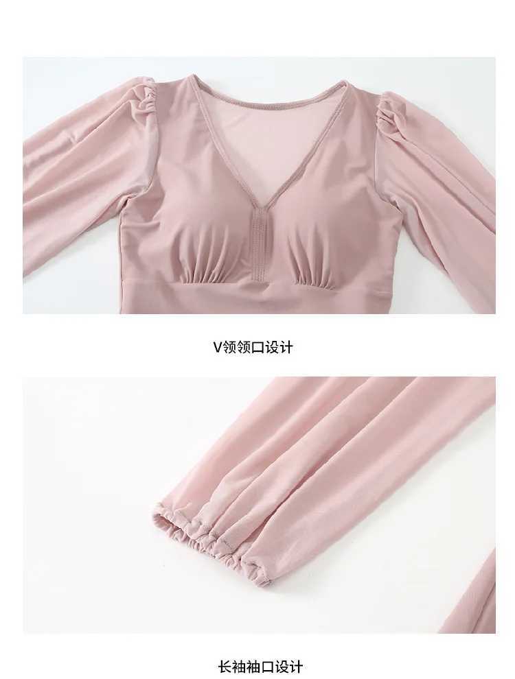 Womens conservative Fsh cover and ultra-thin solid color seven times longer sunscreen Tpeent high waist casual vacation swimsuitXJ250315