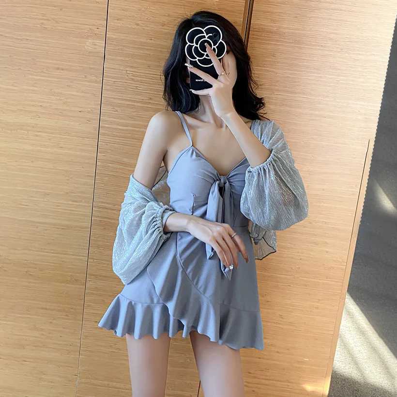 2024 South Korean Sty Womens Summer one-piece swimsuit Fa tight swimsuitXJ250315