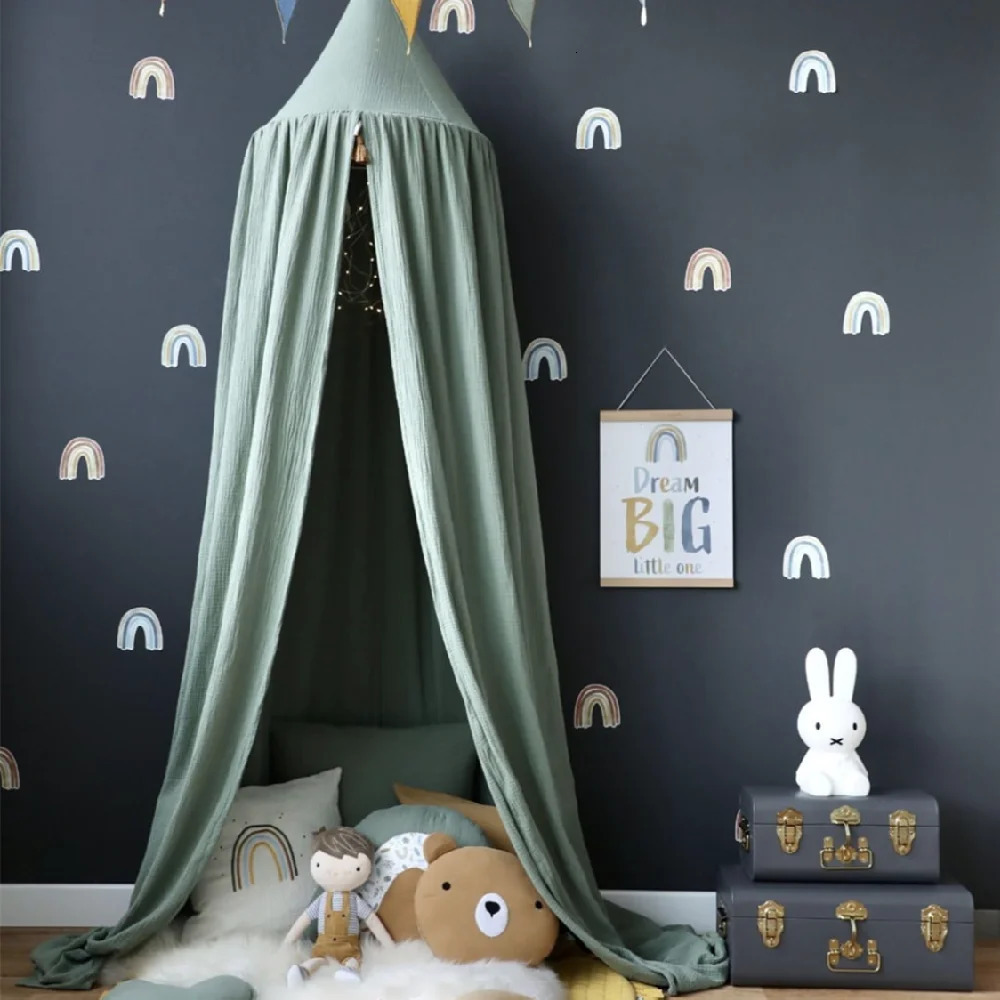 Baby mosquito net crib ceiling childrens cotton dome curtains baby room decoration y250312