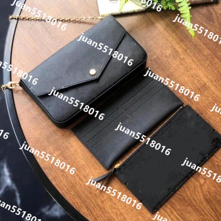dhgate 3 pcs/set Shoulder bags Luxurys women chain strap Crossbody Purse Messenger bag Ladies Handbags wallets With Box Date code