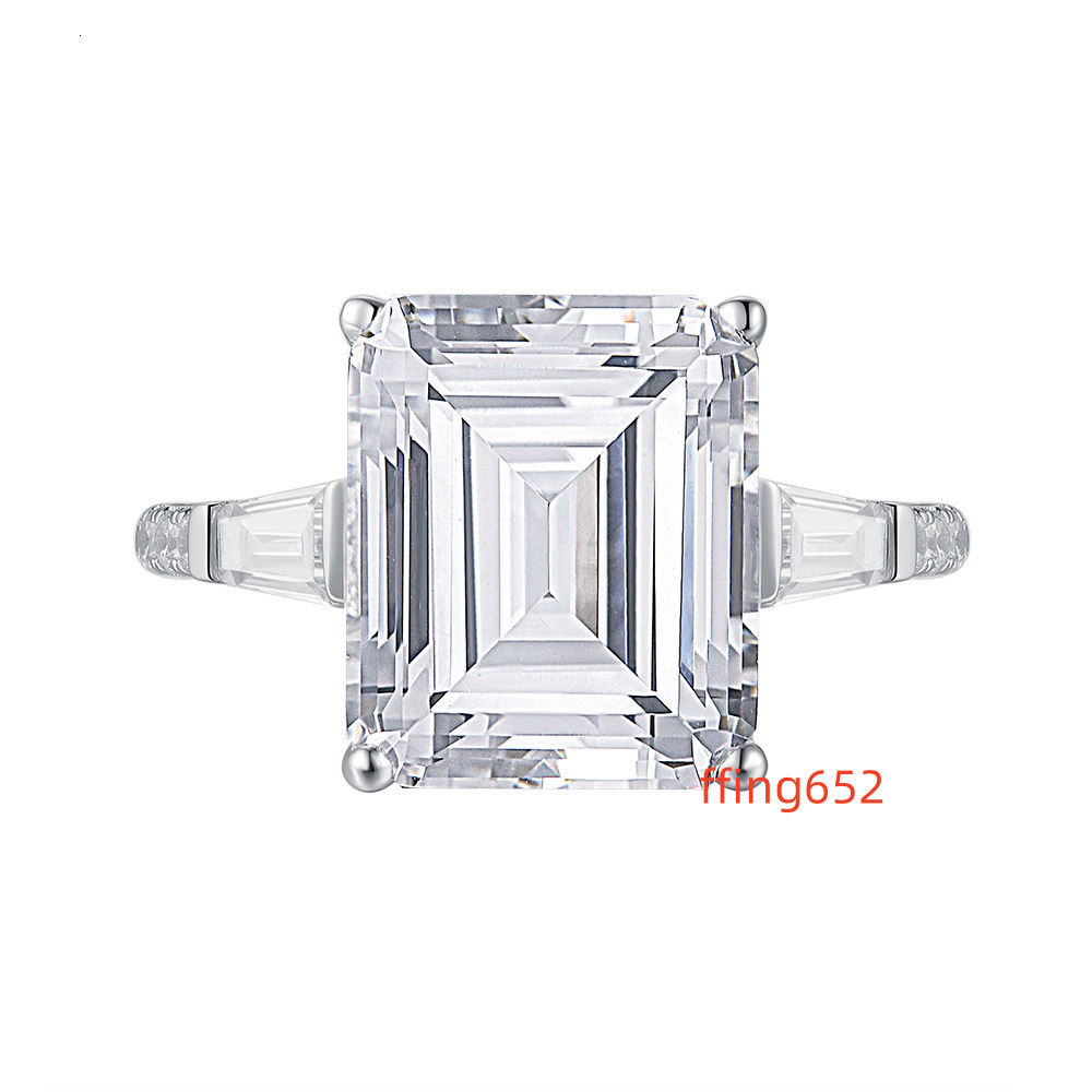 Iced Out Hip Hop Ring in 925 Sterling Silver and Round and Baguette Cut Moissanite Vvs Clarity Diamonds for Men Women